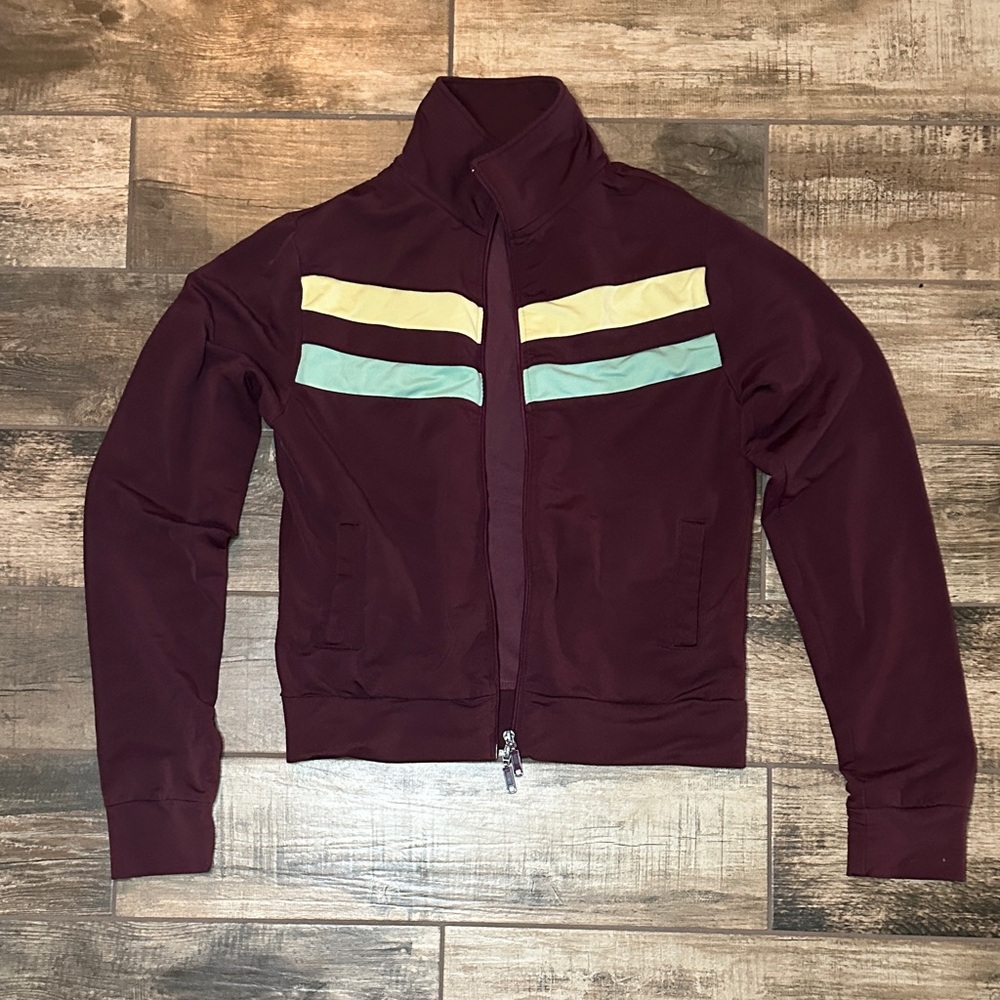 Stylish Burgundy Jacket with Stripes